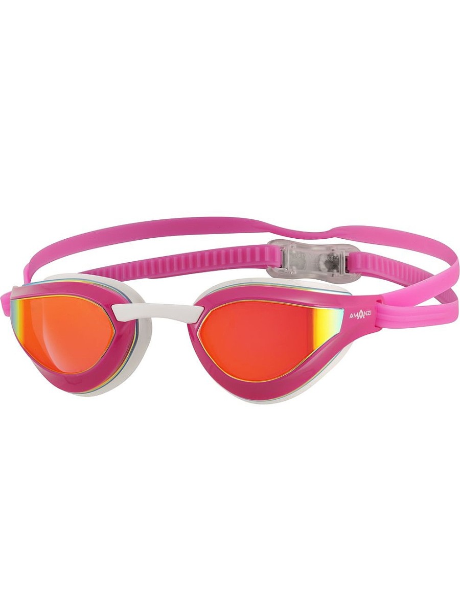 Brille AMANZI | Amanzi Dominate Sunset Mirror Schwimmbrille – Pink/Weis