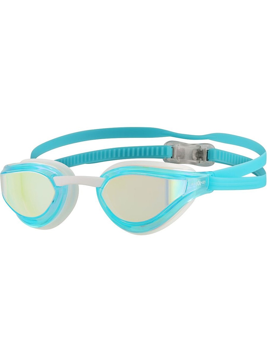 Brille AMANZI | Amanzi Dominate Pearl Mirror Schwimmbrille – Aqua/Weis