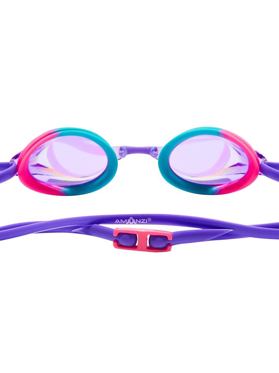 Brille AMANZI | Amanzi Axion Majestic Mirror Schwimmbrille – Lila/Blaugrun/Pink