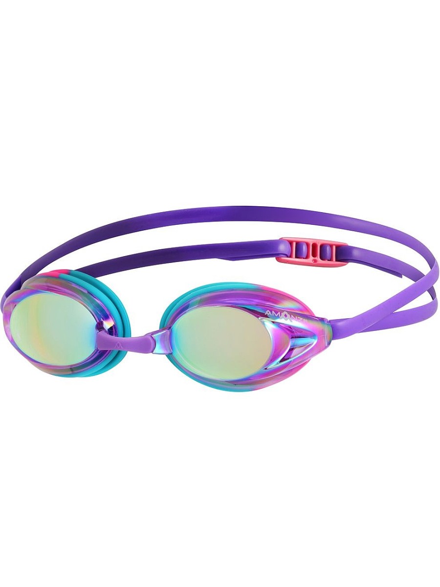 Brille AMANZI | Amanzi Axion Majestic Mirror Schwimmbrille – Lila/Blaugrun/Pink